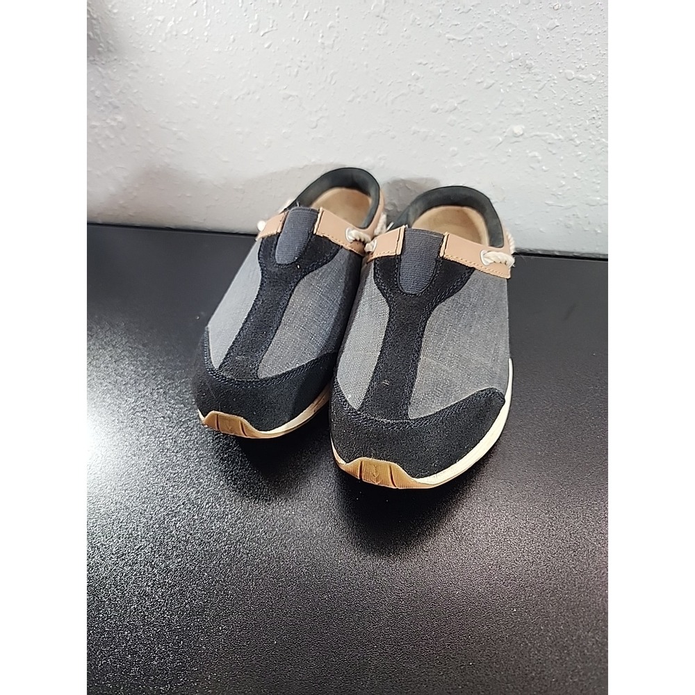 EASY SPIRIT Denim Clogs size 7M Navy Blue & White Fabric Cushion Insulated - Picture 1 of 10